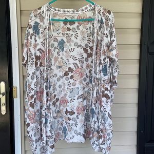 LOFT M L floral cover up wrap